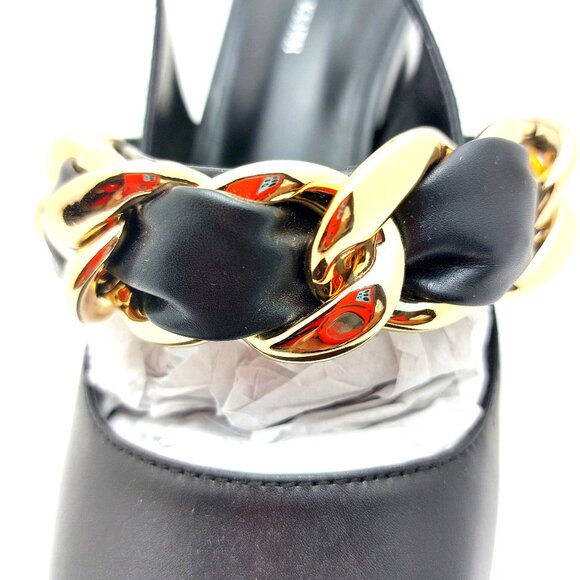 Braided Chain-Link Slingback Pumps - Black 6.5/7 US - Picture 8 of 13